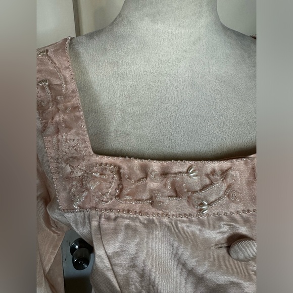 Vintage 90’s Victoria’s Secret Blazer Blush Pink Sexy Suit Jacket Beaded - Picture 15 of 16